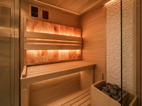 Finnish wood sauna and spa wellness showroom
